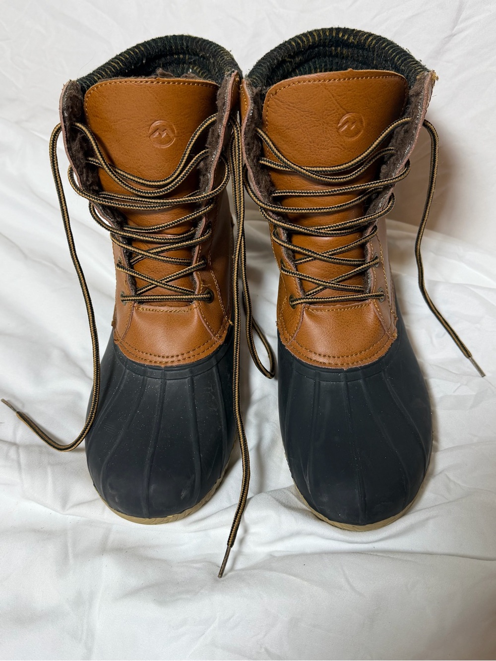 Magellan Outdoors Brown Fleece-Lined Boot Rain Boot 10 Winter